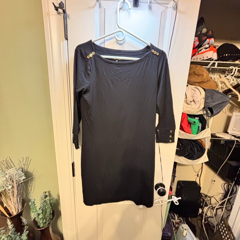 Pre-Worn MINT Lilly Pulitzer Women's Size Medium Black 3Q Sleeve Dress